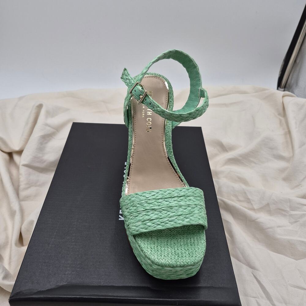 NEW Kenneth Cole New York Dolly Platform Block Heel open toe Sandals Mint SZ 8.5 - Picture 3 of 9